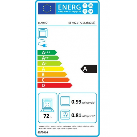 Eskimo ES 4021 Κουζίνα 72lt με Εμαγιέ Εστίες Π60εκ Ανθρακί